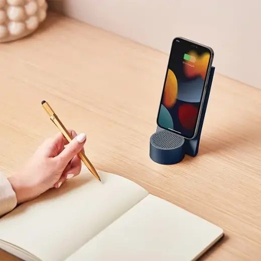 Lexon City Energy Pro 10W Wireless Charger with Bluetooth Speaker dark blue LD145DB Фото num