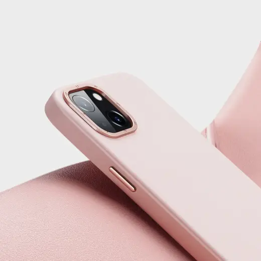 Dux Ducis Grit Leather Case for iPhone 14 Plus Elegant Faux Leather Cover (MagSafe Compatible) Pink Foto 9