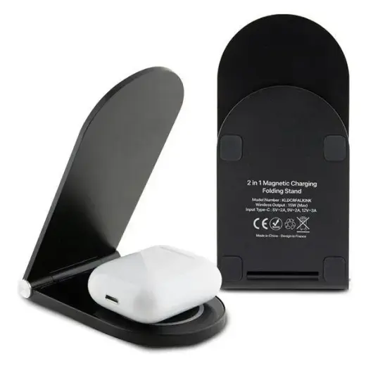 Karl Lagerfeld Ikonik MagSafe 15W inductive charger, foldable 2in1 - black Фото num