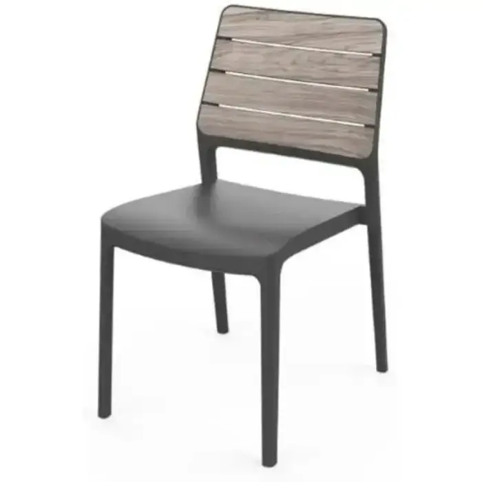 Garden chair Deco Porto ash wood tone/gray