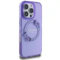 Guess GUHMP16LHFWFCU iPhone 16 Pro 6.3" purpurowy|purple hardcase IML Flowers Wreath MagSafe Фото num