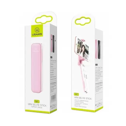 USAMS Selfie Stick M1 Mini 3,5mm różowy|pink ZB5201 (US-ZB052) Photo