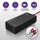 Qoltec Automatic charger for AGM GEL STD batteries | 12V charger | 4A | 48W | LED | 1.8m cable Photo