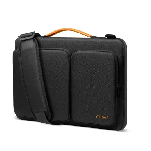 Tech-Protect Defender Bag for Laptop 13-14 - Black and Orange Фото num
