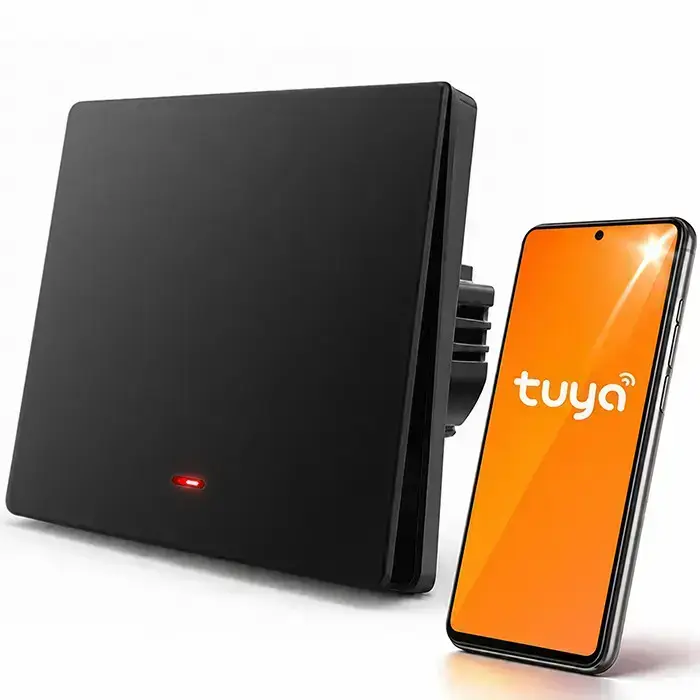 Qoltec Smart 1-Gang Light Switch | Wi-Fi | Timer | Tuya | Smart life | Black