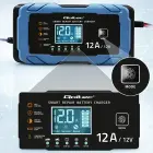 Qoltec Intelligent microprocessor charger 12V 12A | Rectifier with repair function | AGM GEL LiFePO4 | 9-stage charging  Photo