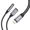 Tech-Protect UltraBoost Lightning (male) | 3.5mm mini jack (female) - Lightning (female) cable - black Photo