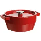 Чугунная кастрюля 6,8 л Pyrex круглая Ø28 см красная Фото num