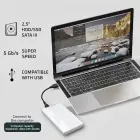 Qoltec Aluminium Enclosure | SSD HDD 2.5'' drive | SATA | USB 3.0 | Super speed 5Gb/s | 2TB | Silver Foto 2