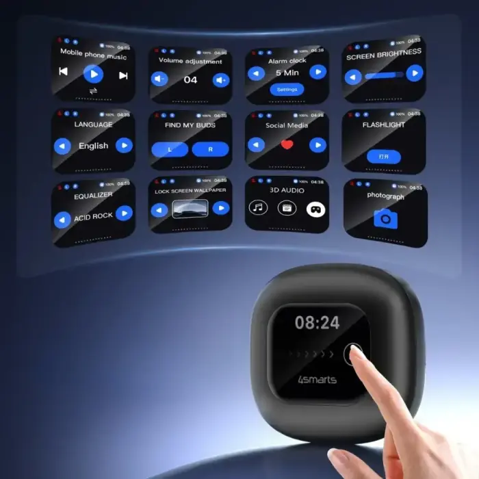 Bluetooth headphones 4smarts SkyBuds OWS with AI display, black Foto 7