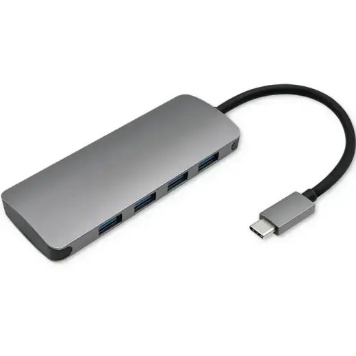 Qoltec Hub Adapter USB-C 3.1 5in1 | 4x USB 3.0 | DC Фото num