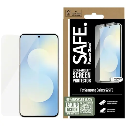 Szkło hartowane SAFE by PanzerGlass       Ultra-Wide Fit do Samsung Galaxy S25 FE