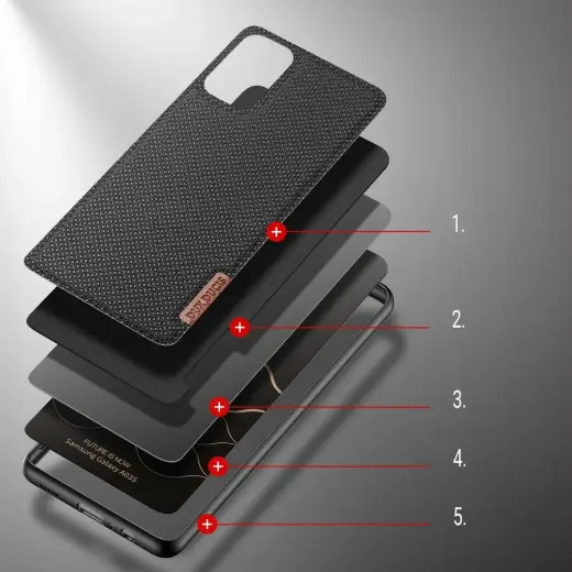 Dux Ducis Fino case covered with nylon material for Samsung Galaxy A03s black Photo