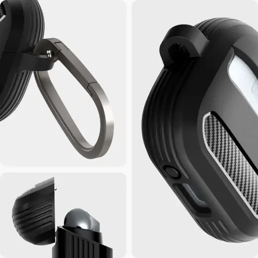 Spigen Rugged Armor Samsung Galaxy Buds 3 | 3 Pro Case - Black Photo