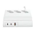 USAMS Listwa zasilająca 65W Super Si Fast Charging USB Extension Socket EU biały|white CC160TC01 (US-CC160) Фото num