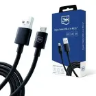 3MK Hyper Cable USB-A - Micro USB1.2m 5V 2,4A Black cable — Foto 1