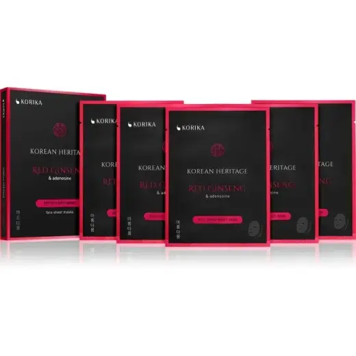 KORIKA Korean Heritage Red Ginseng & Adenosine Anti-aging Sheet Mask Face Mask Set at a Reduced Price with Anti-ageing and Firming Effect Фото num