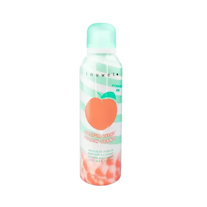 Inuwet, Peach, Vegan & Natural Ingredients, Hydrating & Softening, Shower Mousse, 200 ml