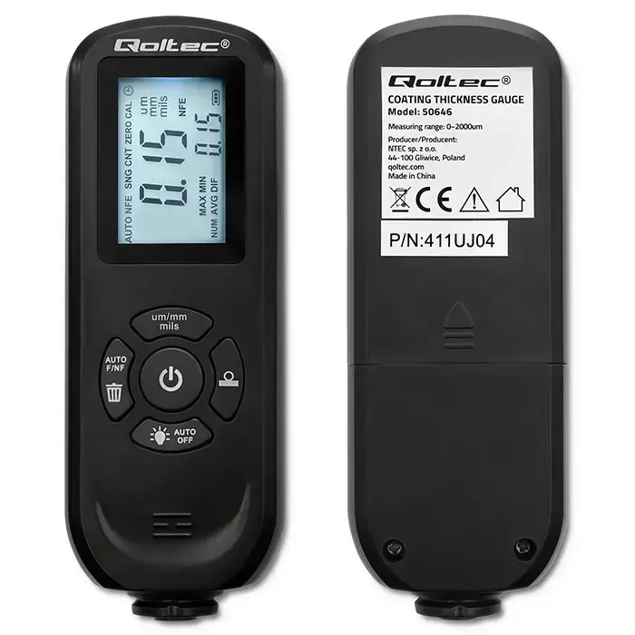 Qoltec Coating thickness gauge with illuminated side LCD | 0 ~ 2000um Foto 10