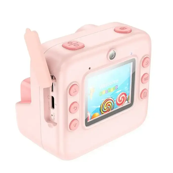 Digital kids camera with printer Hoco 1MP 2,0" HD Ready DV200 pink Foto 4