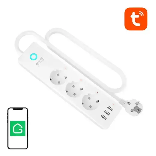 Gosund P1 PLUS smart WiFi power strip (3x AC schuko, 3x USB-A) Tuya Photo