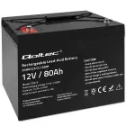 Qoltec AGM battery | 12V | 80Ah | 23.5kg | Maintenance-free | Strong | LongLife | for UPS, RV, boat, heater Foto 1