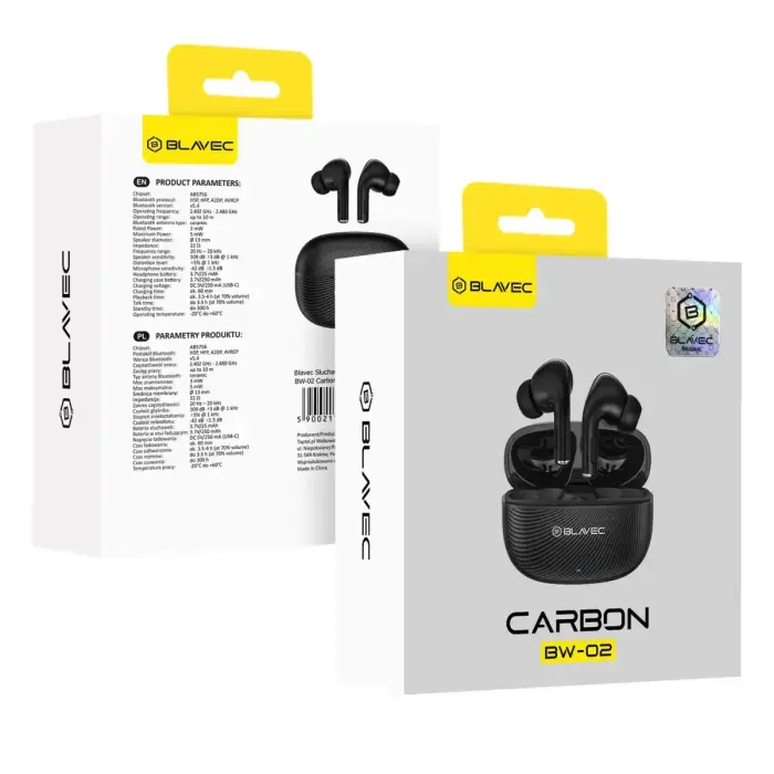 Blavec Bluetooth TWS Earphones BW-02 Carbon (BW02-B) black Foto 9