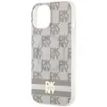 DKNY IML Checkered Mono Pattern & Printed Stripes MagSafe case for iPhone 15 | 14 | 13 - beige — Фото 6