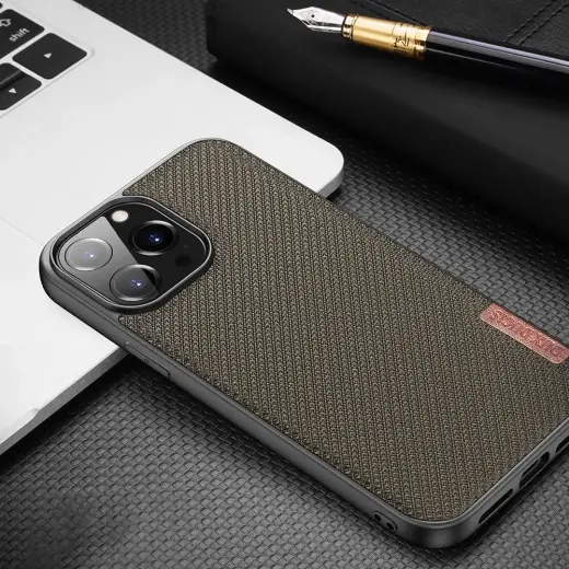 Dux Ducis Fino case covered with nylon material for iPhone 13 Pro Max gray Photo