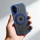 Case for iPhone 17 Frame Circle Stand compatible with MagSafe navy blue — Foto 4