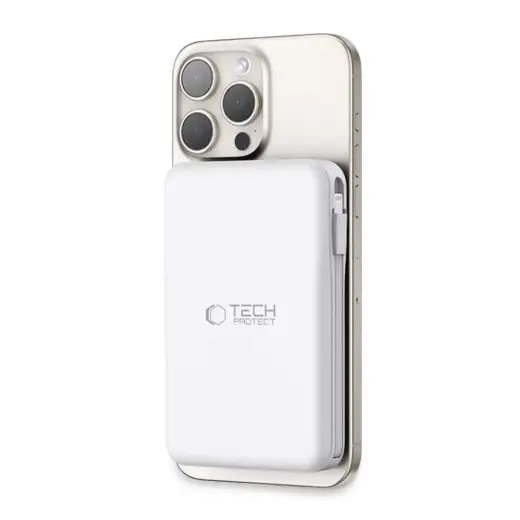 Tech-Protect LifeMag PB31 внешний аккумулятор (powerbank) | 10000 mAh | 15W | USB-C, USB-A, Lightning, MagSafe | белый Фото num
