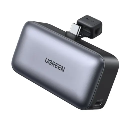 Ugreen PB503 5000mAh внешний аккумулятор (powerbank) с портом Тип C и интегрированным коннектором Тип C - серый Фото num