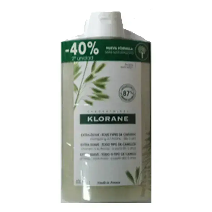 Klorane Champú Extra Suave Oat 2x400ml