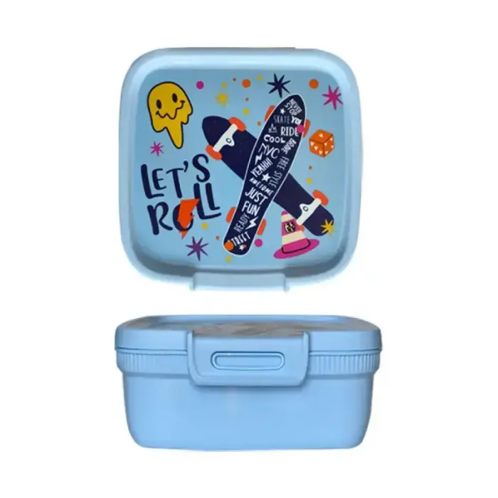 Pārtikas uzglabāšanas trauks kvadrātveida 0,9L Snap Box zils/fun-tilities