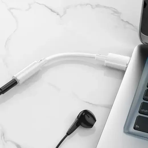 Borofone Adapter BV22 Lemon - USB to jack 3,5mm - white Photo