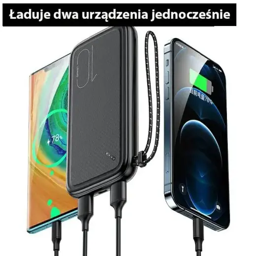USAMS PB56 10KCD15003 (US-CD150) external battery (powerbank) | 10000 mAh | USB-A, USB-C, Micro USB | dark green Photo
