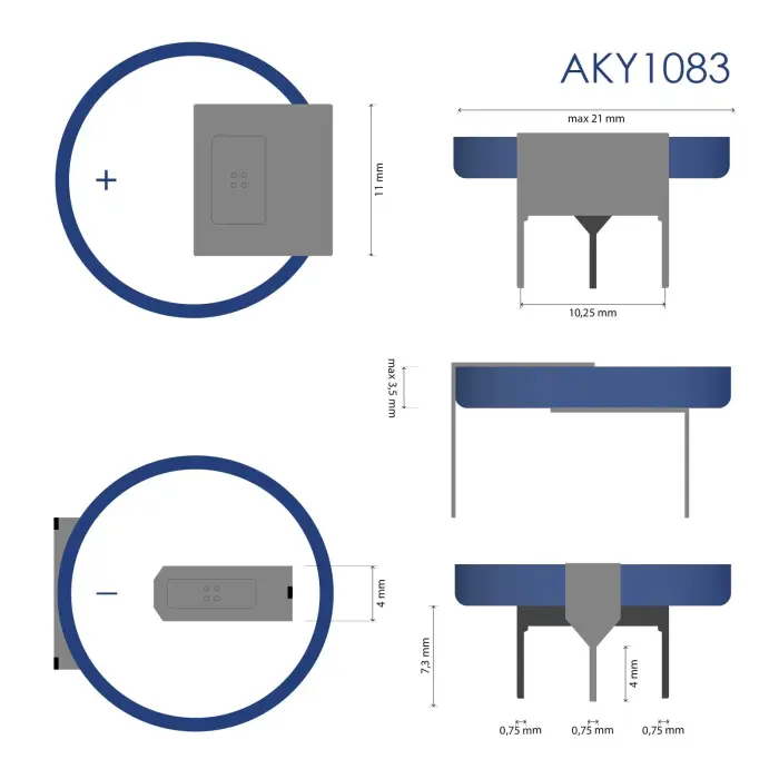 Lithum Battery Akyga AKY1083 CR2032 HP3CL Li-MnO2 3V | 210mAh 3-Pin Pitch 17.8mm Foto 3