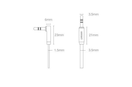 Ugreen AUX 3,5 mm mini jack flat angle cable 0,5 m black (AV119 10596) Foto 12