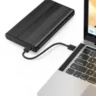 Qoltec Aluminium External Hard Drive Case HDD SSD 2.5'' SATA3 | USB 3.0 | Black Фото num