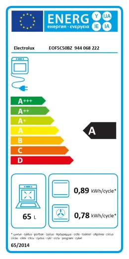 Electrolux cepeškrāsns (iebūvējama) 65l, katalītisks pārklājums Photo