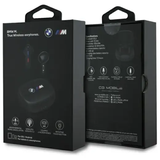 BMW słuchawki Bluetooth BMBEMIATP20LOK    TWS + stacja dokująca czarny|black Printed Logos Foto 6