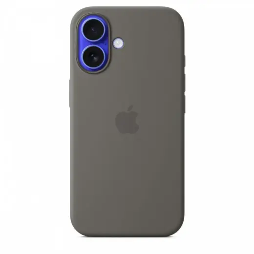 Silicone case with MagSafe for iPhone 16 - stone gray Foto 1