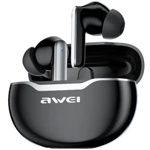 AWEI słuchawki Bluetooth 5.3 T50 TWS + stacja dokująca czarny|black Foto 2