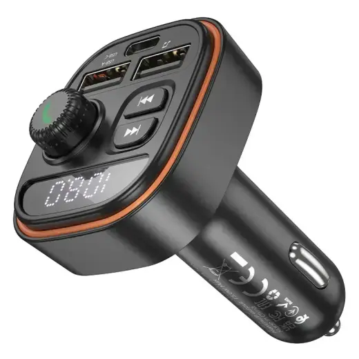 Borofone Transmitter FM BC59 Heroic MP3, Bluetooth - 2xUSB + Type C - black Foto 4