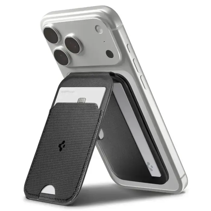 SPIGEN S314-2 SLIM FOLD TRIPOD MAGSAFE UNIVERSAL MAGNETIC CARD HOLDER BLACK