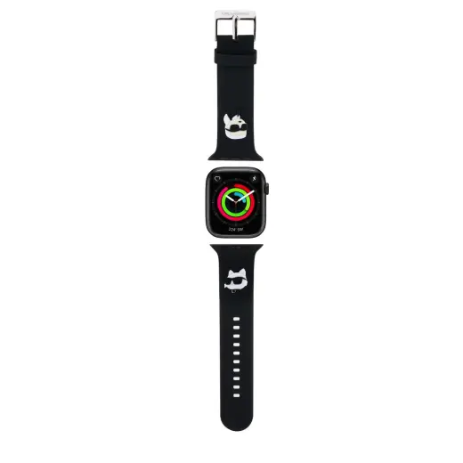 Karl Lagerfeld Karl and Choupette Head NFT Watch Strap for Apple Watch 38|40|41 Black (Damaged Package)