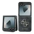 Guess Leather 4G Metal Logo Case for Samsung Galaxy Z Flip 6 - Black Foto 1