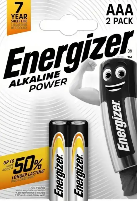 Sārmu baterija LR03 (AAA, E92) 1,5 V Alkaline Power Energizer 2 gab. blisteris