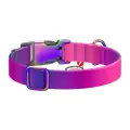 Waudog gradient nylon dog collar with QR code, purple , size XL Фото num