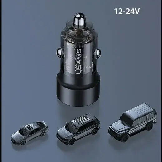 USAMS C39 CC208 automašīnas lādētājs | 60W | USB-A, USB-C | melns Foto 7